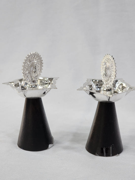 Peacock Truncated Base Deepam