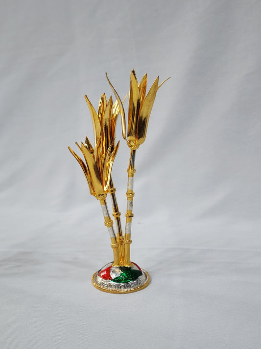 Gold Polished Sugarcane for Pooja