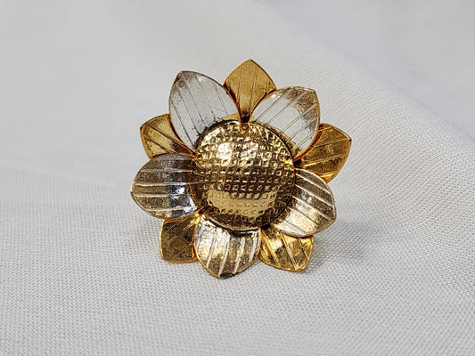 Intricate Gold and Silver Multi Petal Flower