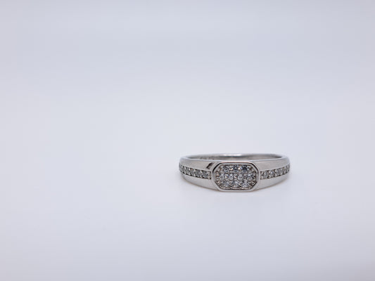 White AD Stone Hexa Ring