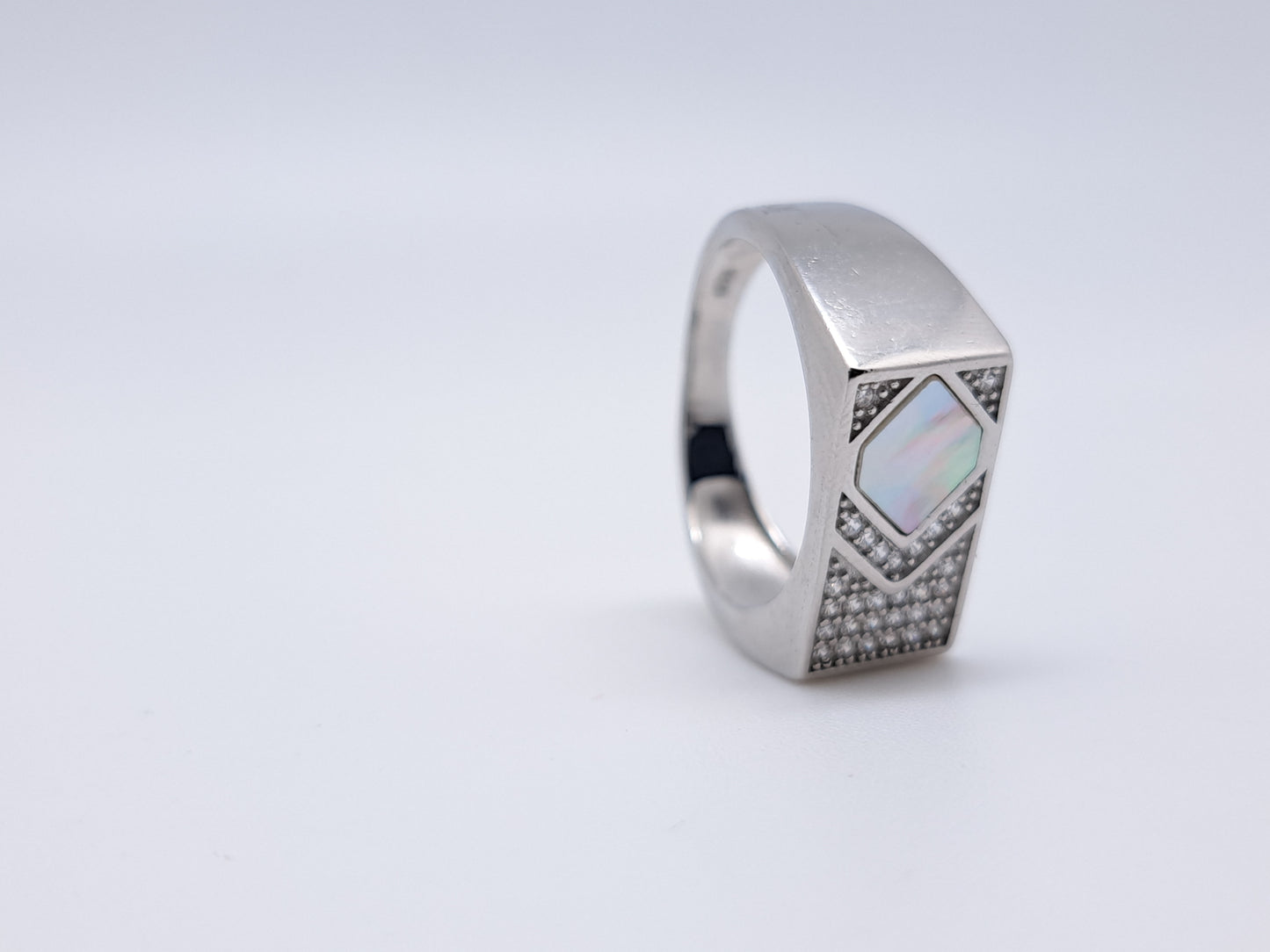 White AD MOP Ring