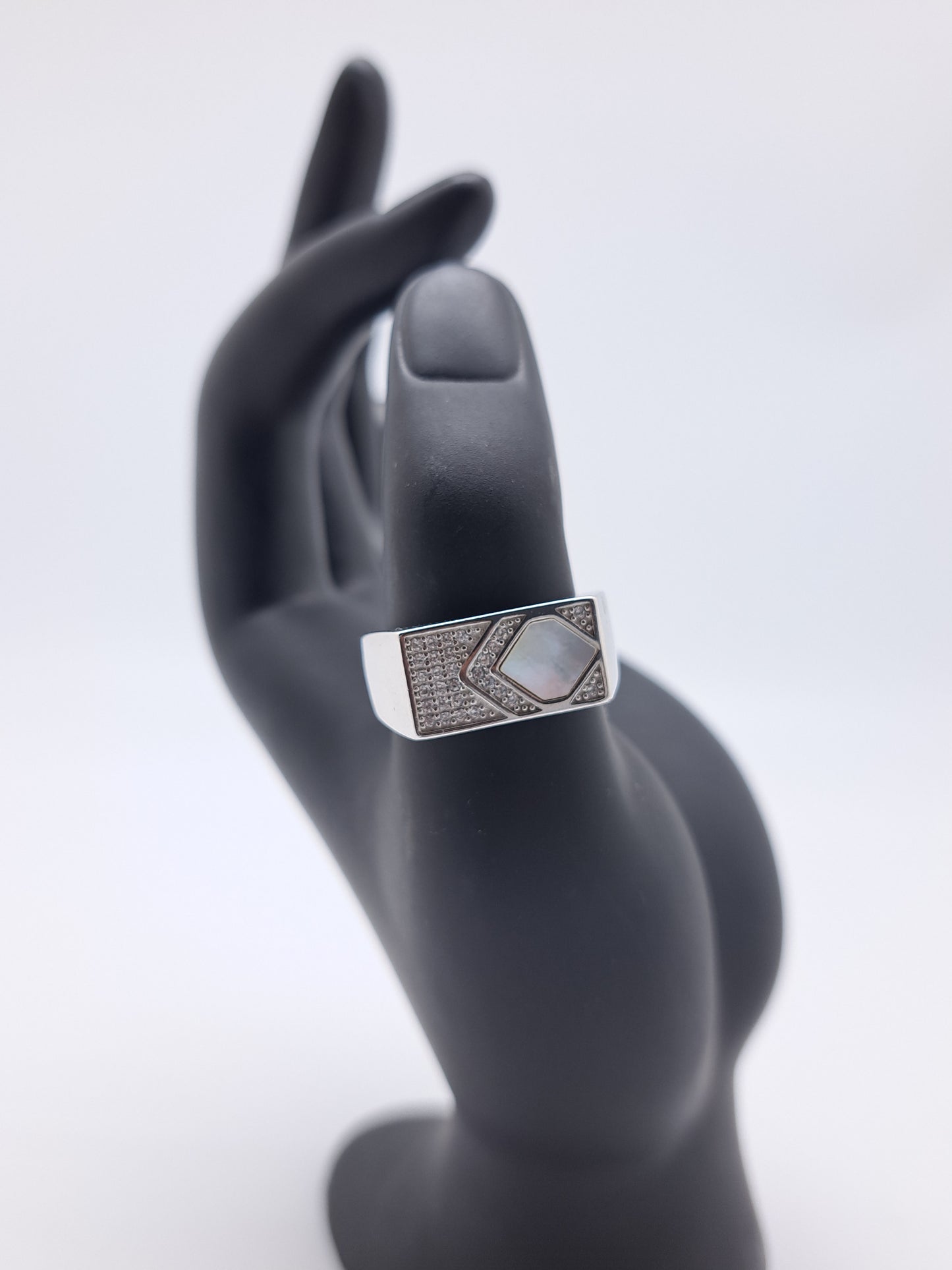 White AD MOP Ring