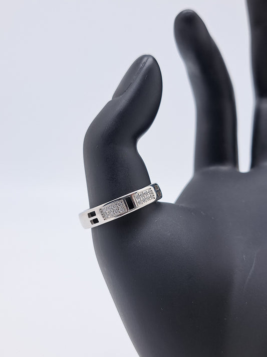 White Stone Box Ring