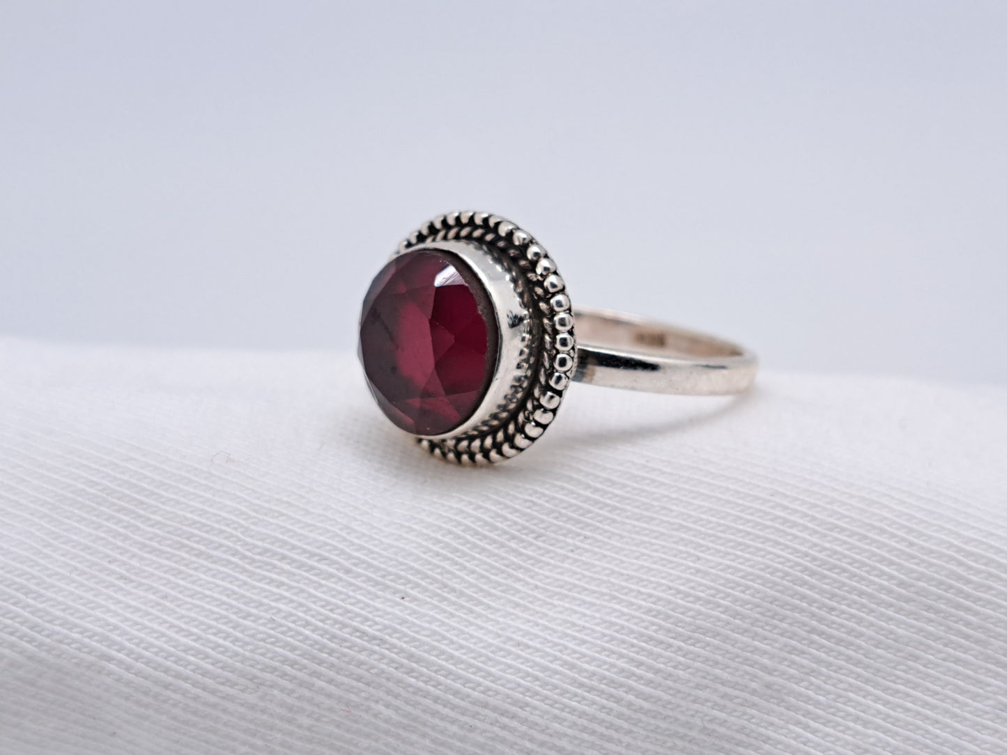Ruby Centre Ring - Marcasite