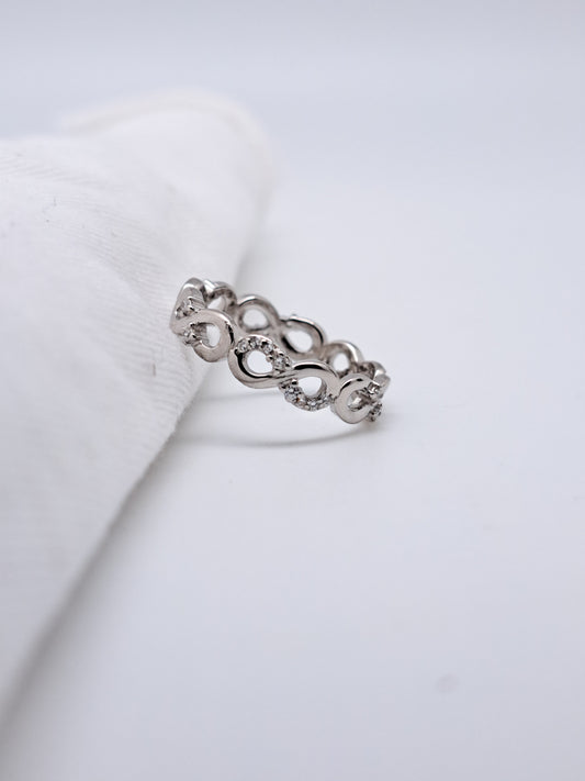 Infinity loop - Silver and stone Ring