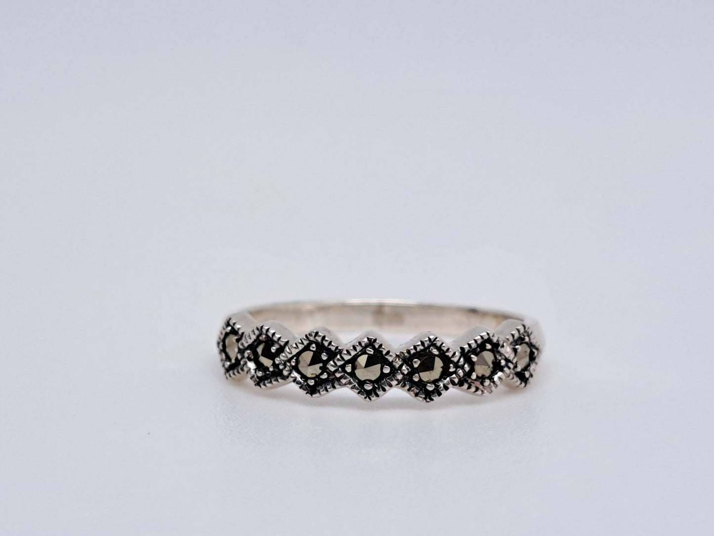 Black Rhombus Marcasite - Silver