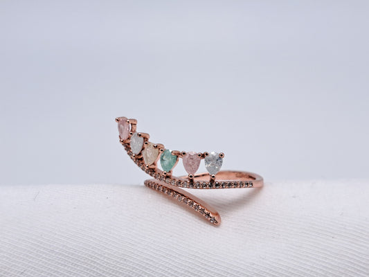 MOP Multicolor Leaflet Ring - Rose Gold