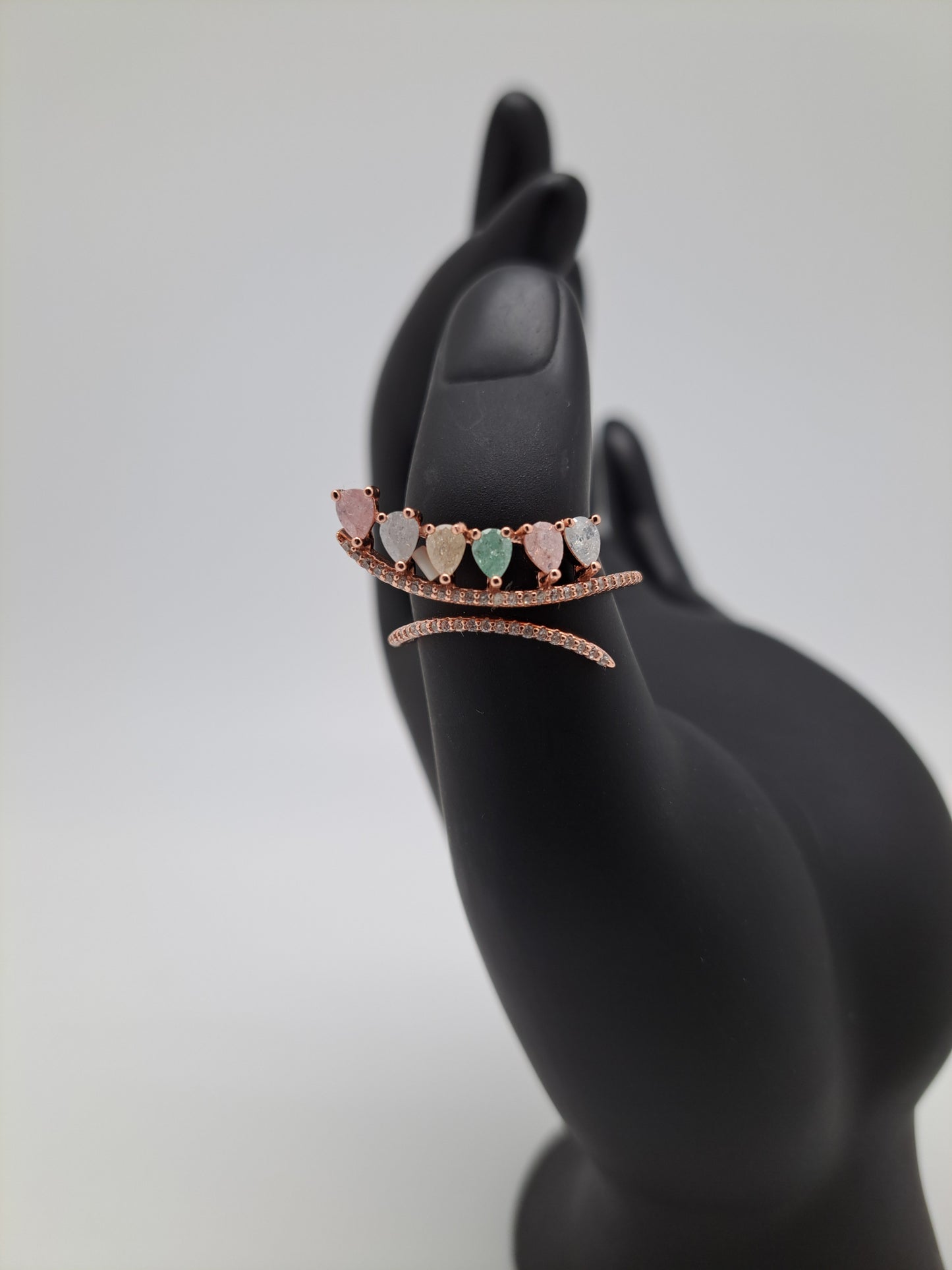 MOP Multicolor Leaflet Ring - Rose Gold