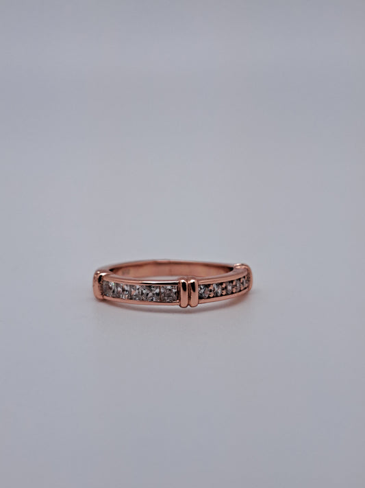 Verticals Ring - White AD stone Rose Gold