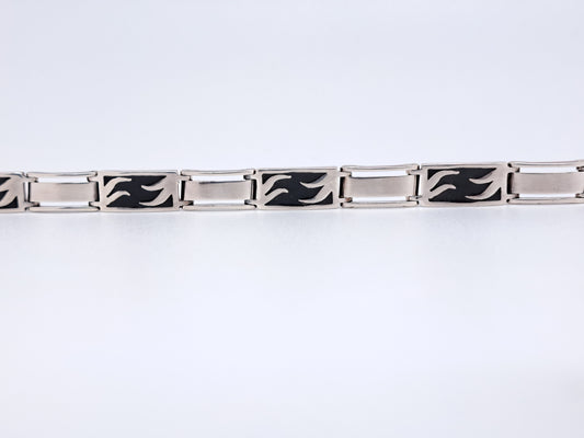 Black Enamel Box Flame - Bracelet