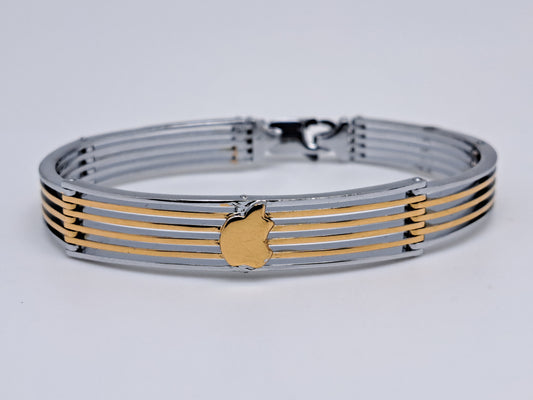 Apple Stripes 2 tone Gold Polish Bracelet