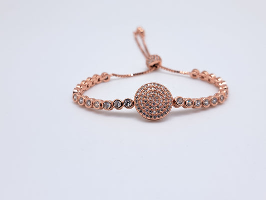 Circular AD adjustable Rose Gold Bracelet