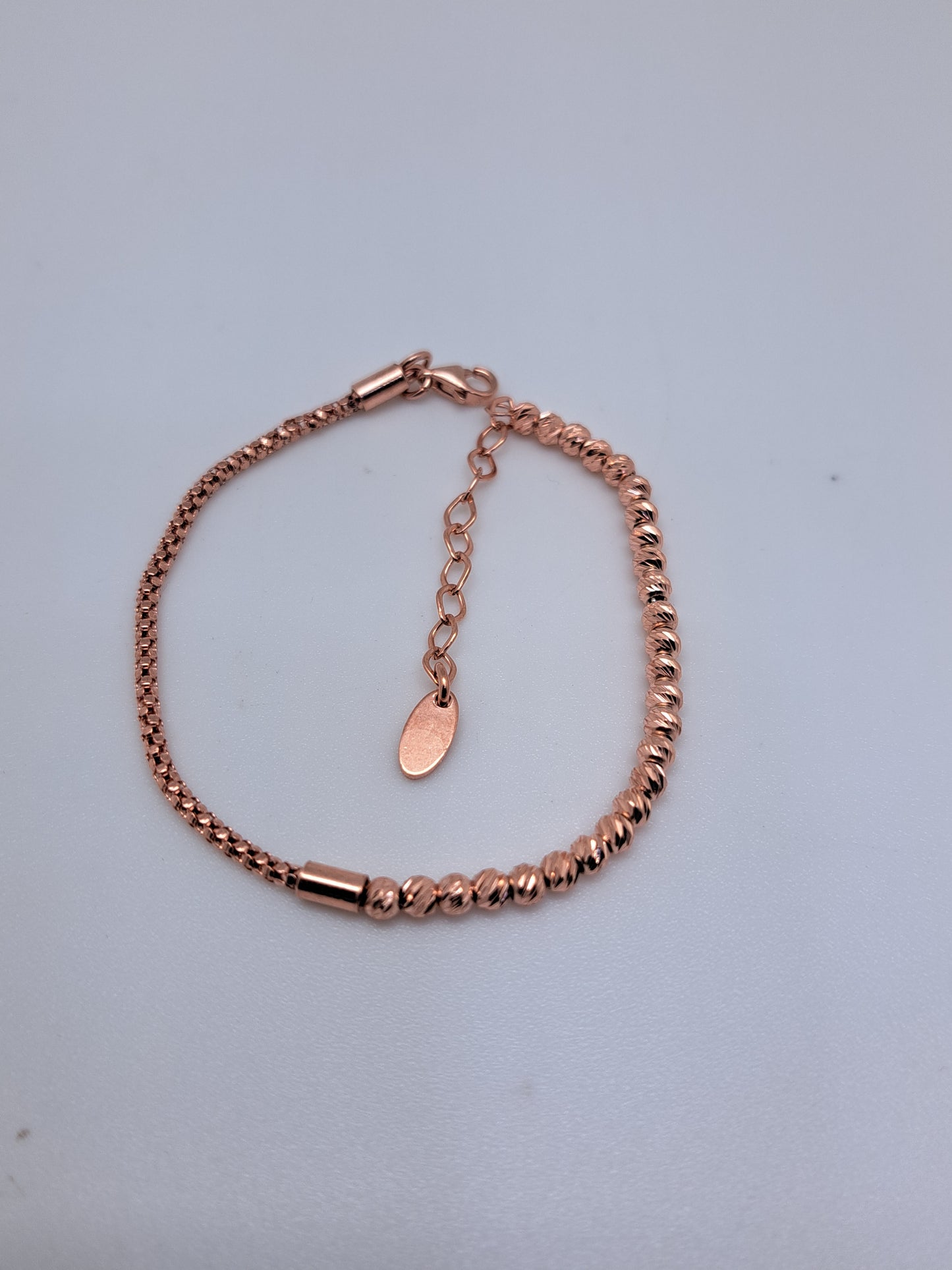 Cutting Sphere Beads Rose Gold Bracelet