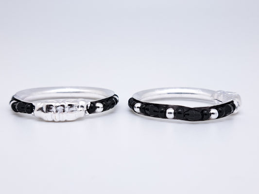 Black Bead Yali Bangle for Kids