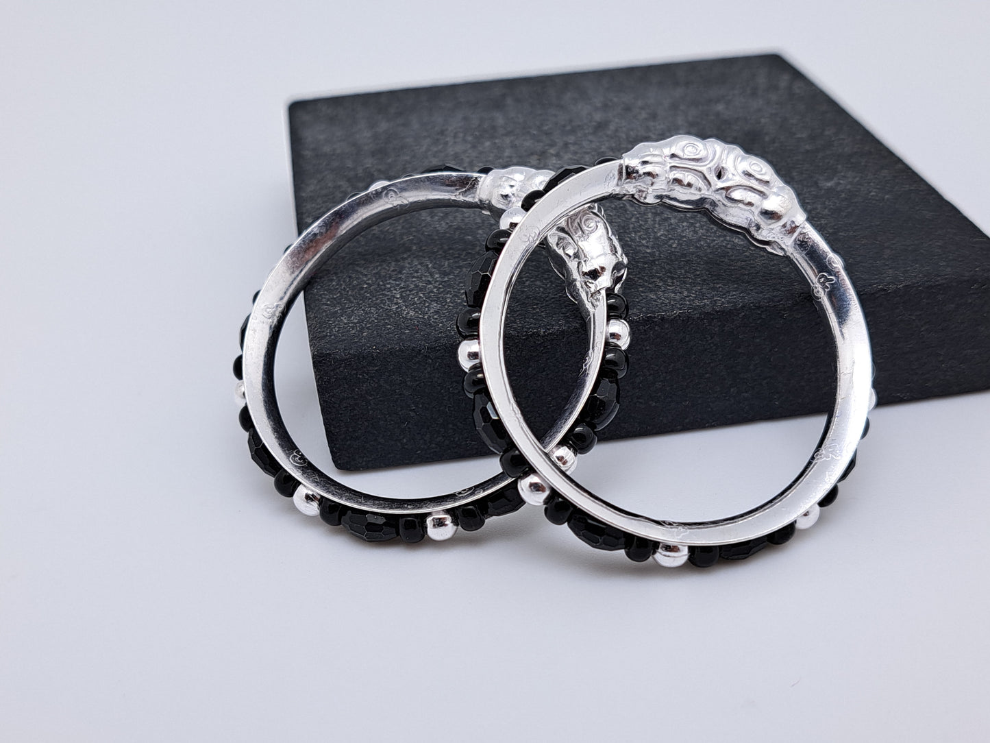 Black Bead Yali Bangle for Kids