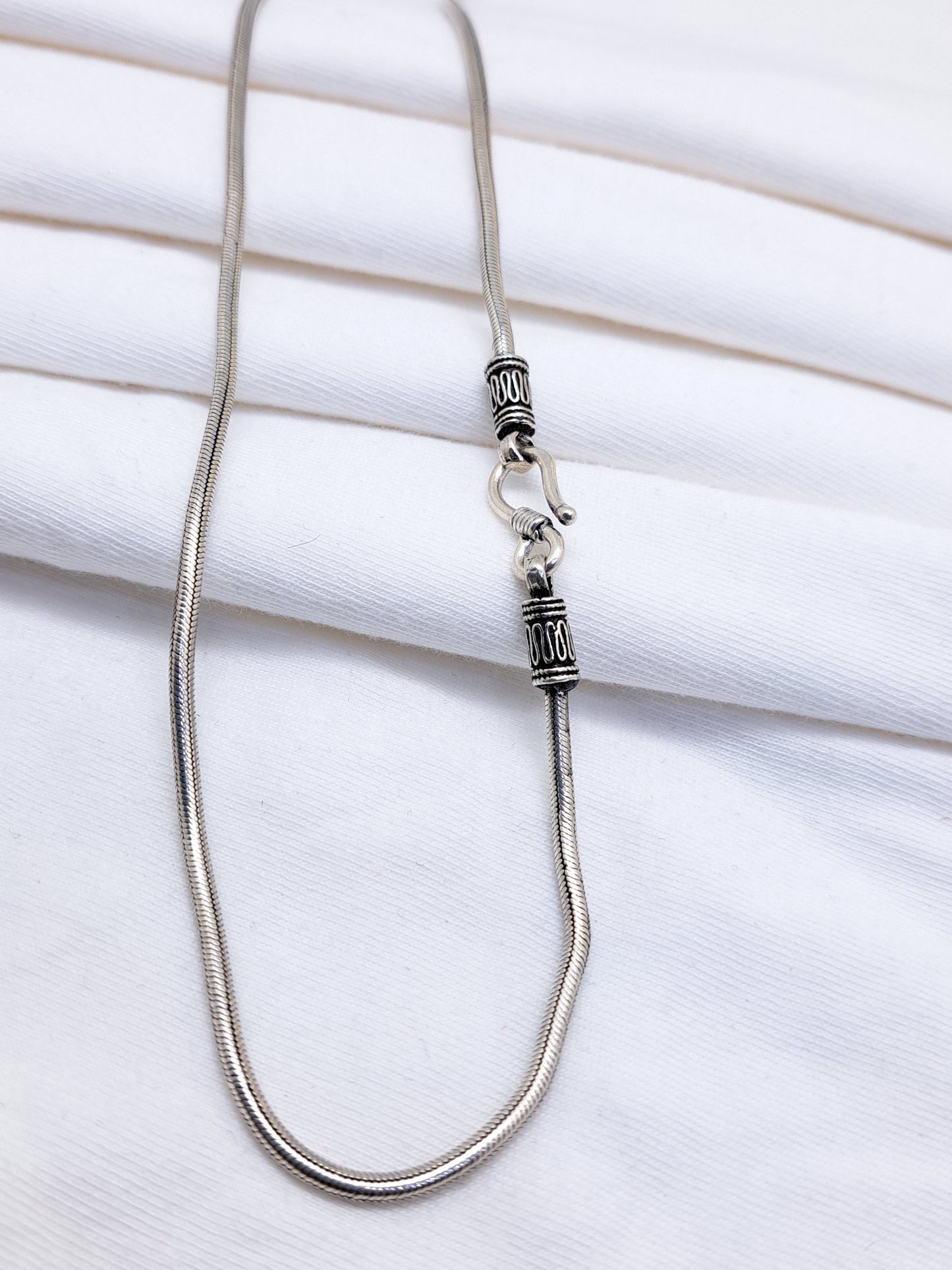 Antique Finish Silver Plain Chain