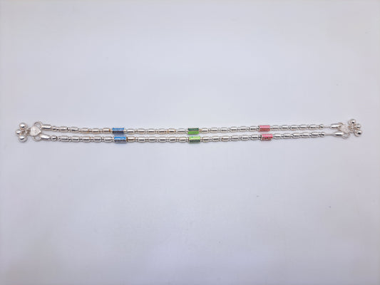 Full Beads Silver Anklet