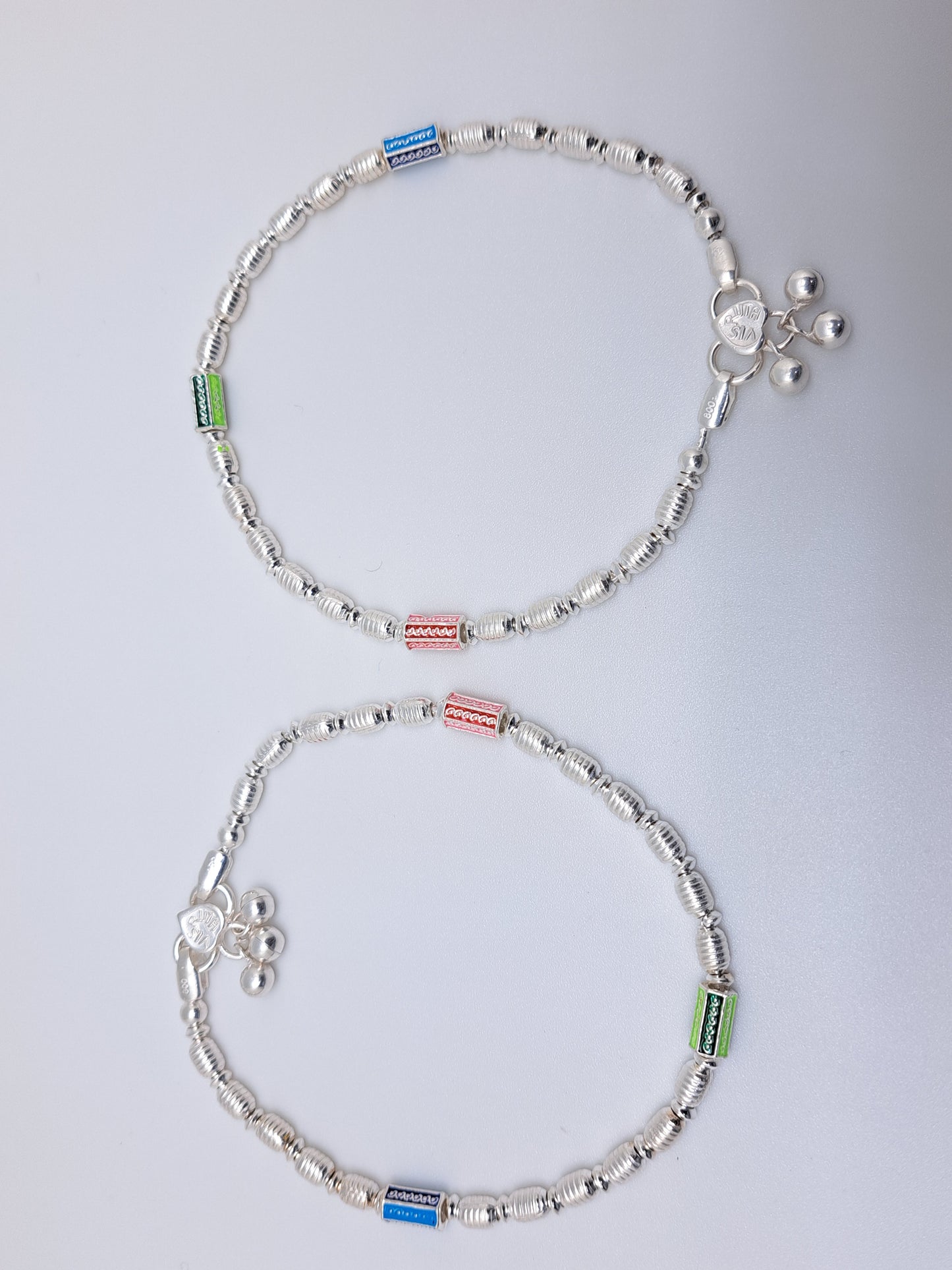 Full Beads Silver Anklet