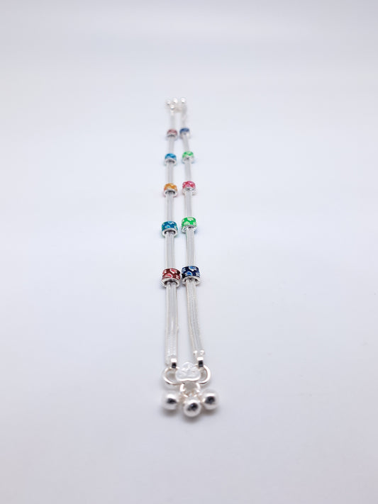 Multicolor Handpaint Anklet
