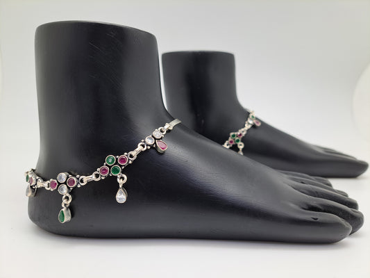 Machine chain Drop Anklet