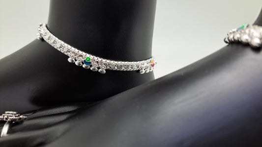 Machine chain Round Enamel Anklet