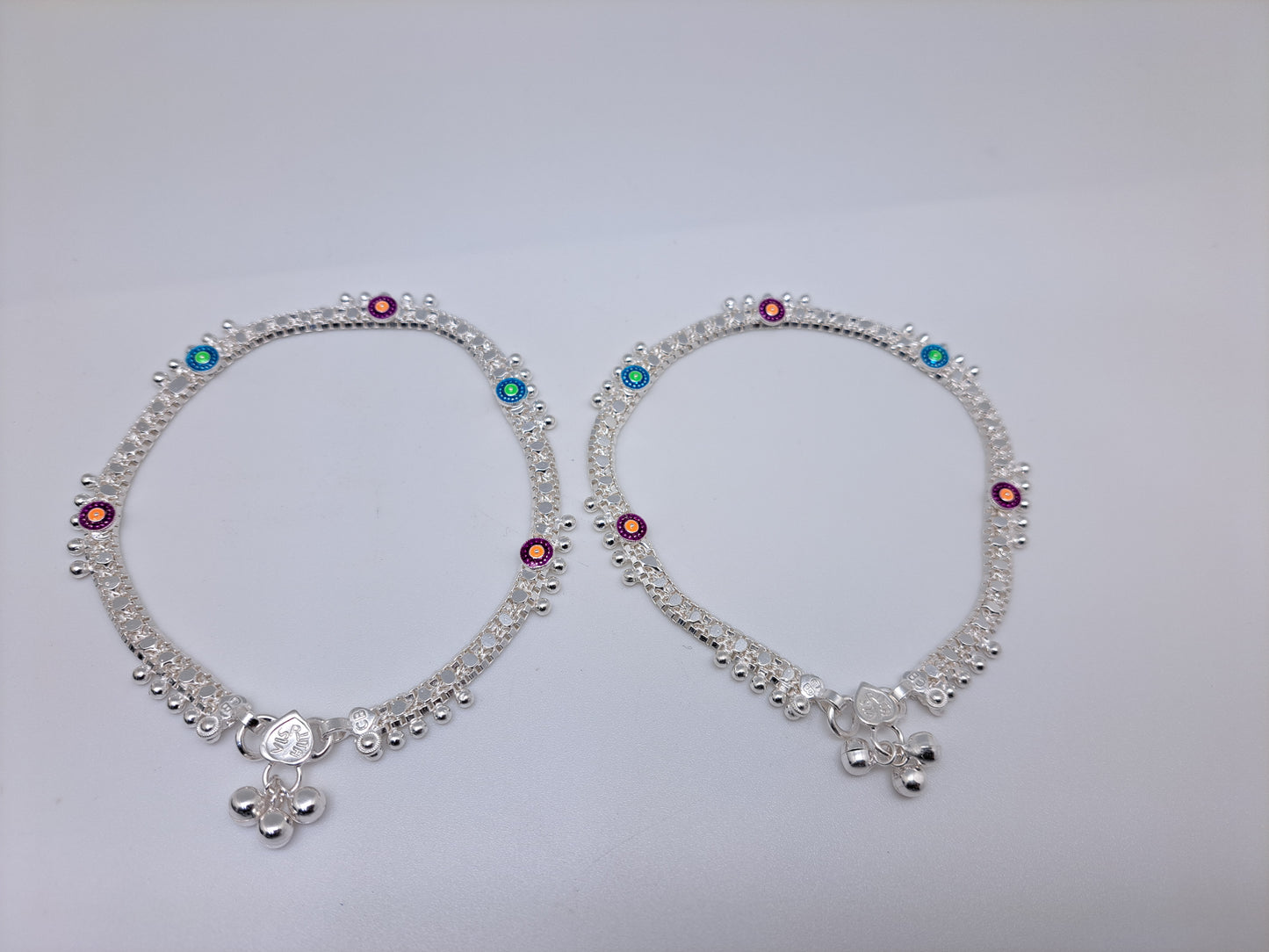 Pink and Green Machine Chain Anklet