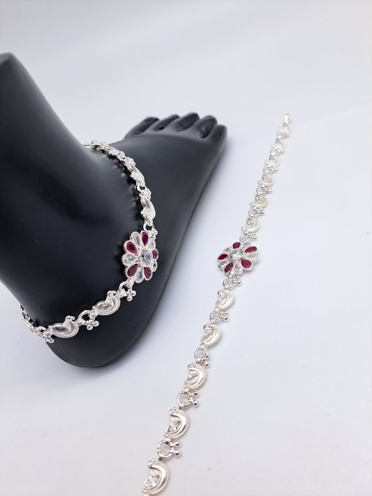 Hipolish Ruby Petal Duck Design Anklet