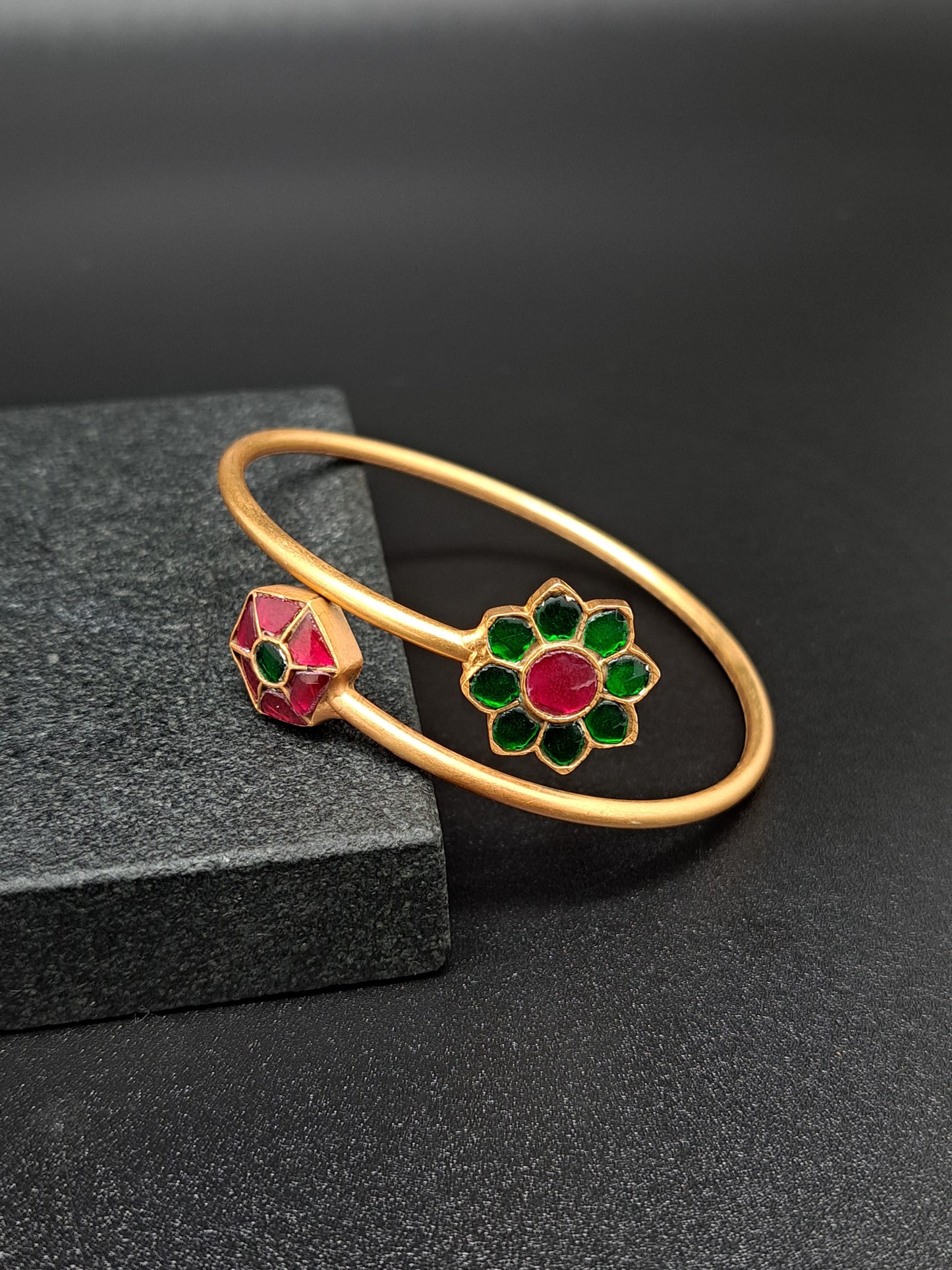 Red & Green Floral Twist Kada