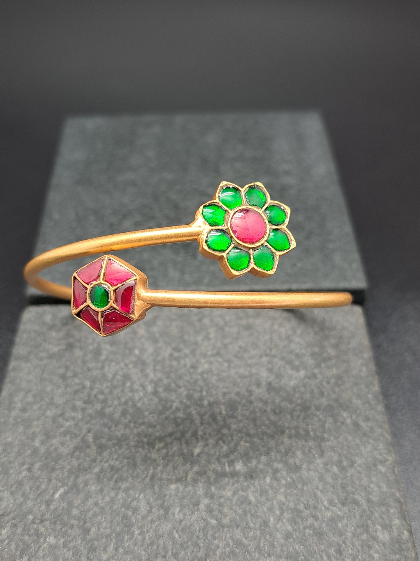 Red & Green Floral Twist Kada