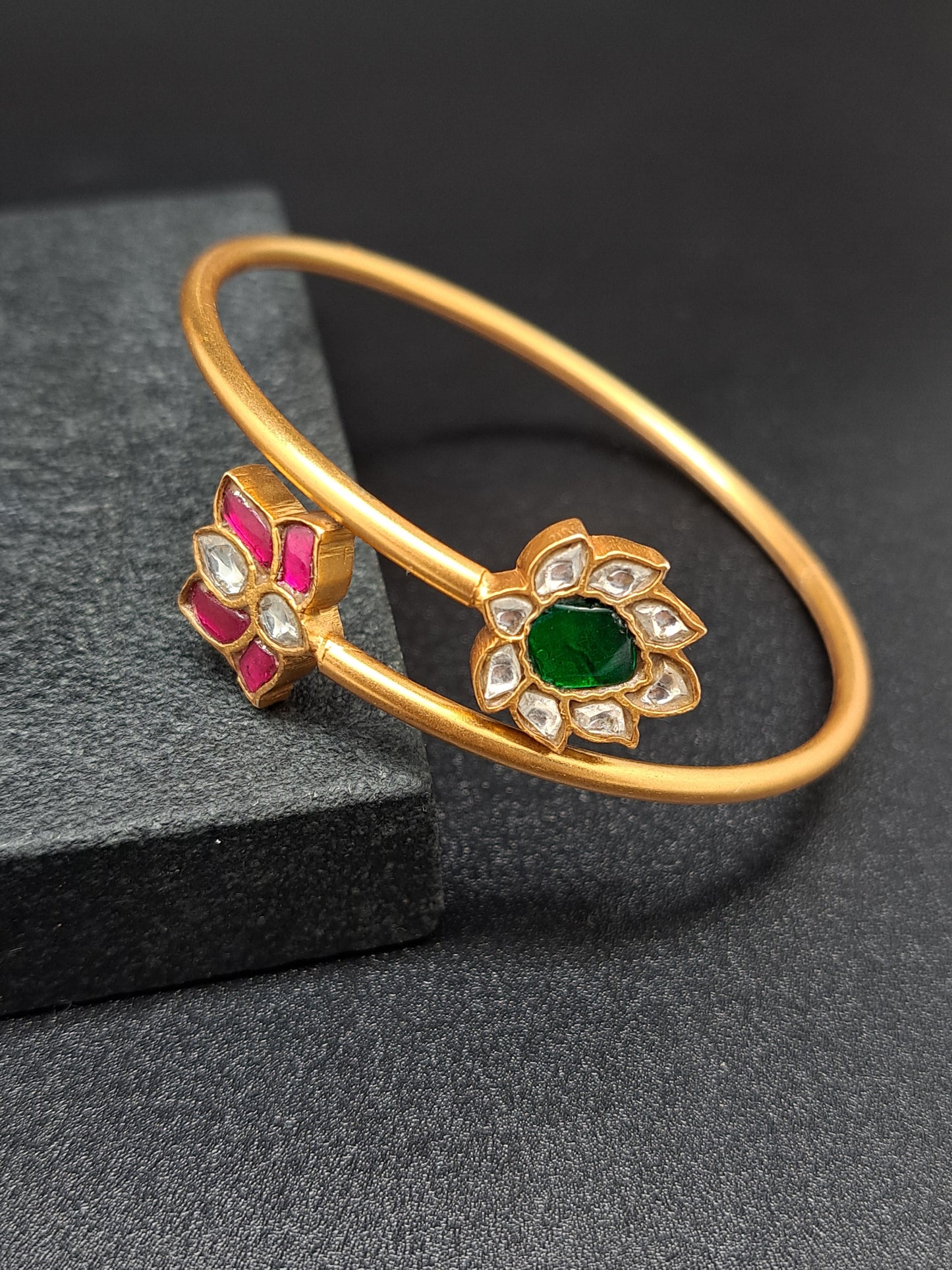 Red & Green Floral Twist Kada