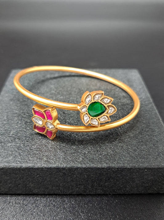 Red & Green Floral Twist Kada