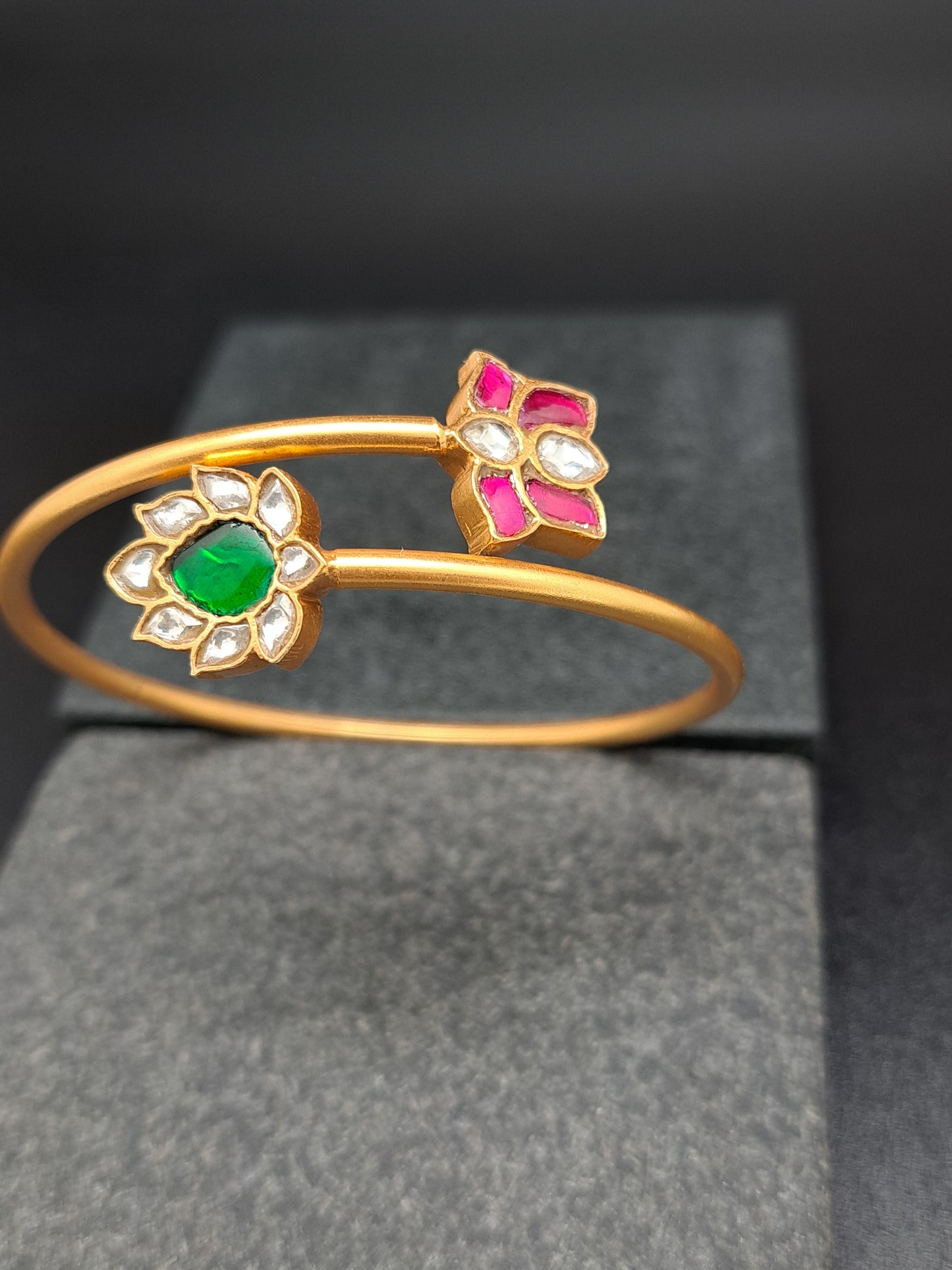 Red & Green Floral Twist Kada