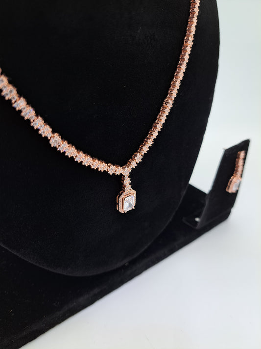White Zircon Necklace Set