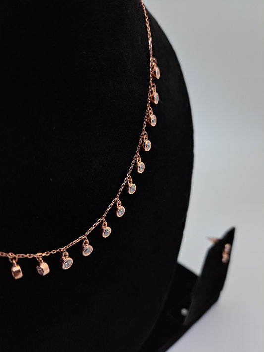 Rosegold Necklace & Earring Set