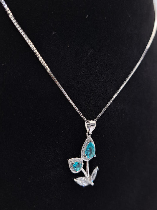 Silver Chain with Flowerpot Pendant