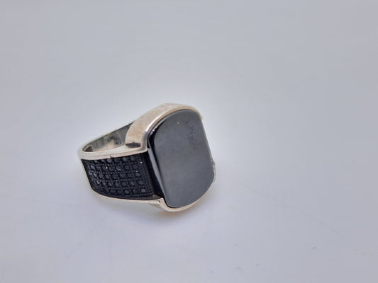 Rectangle Blackstone Turkey Ring