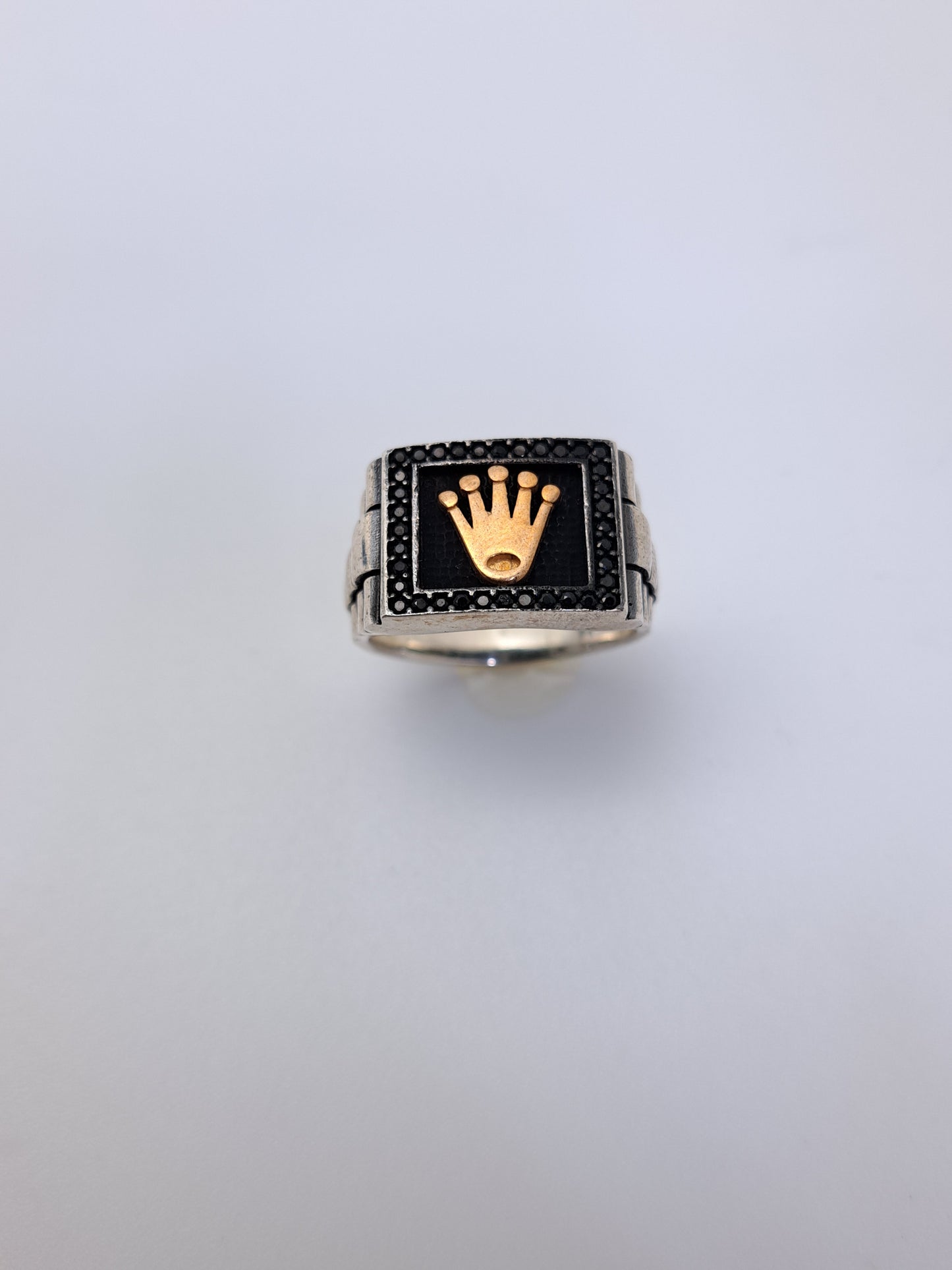 Blackface Gold Toned Crown Symbol Ring