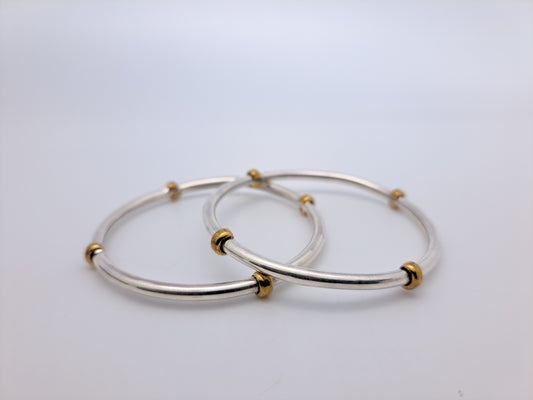 Bangle with Gold Color Beads