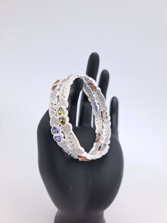 Hi Polish Hear shapes RGB Stone Bangle