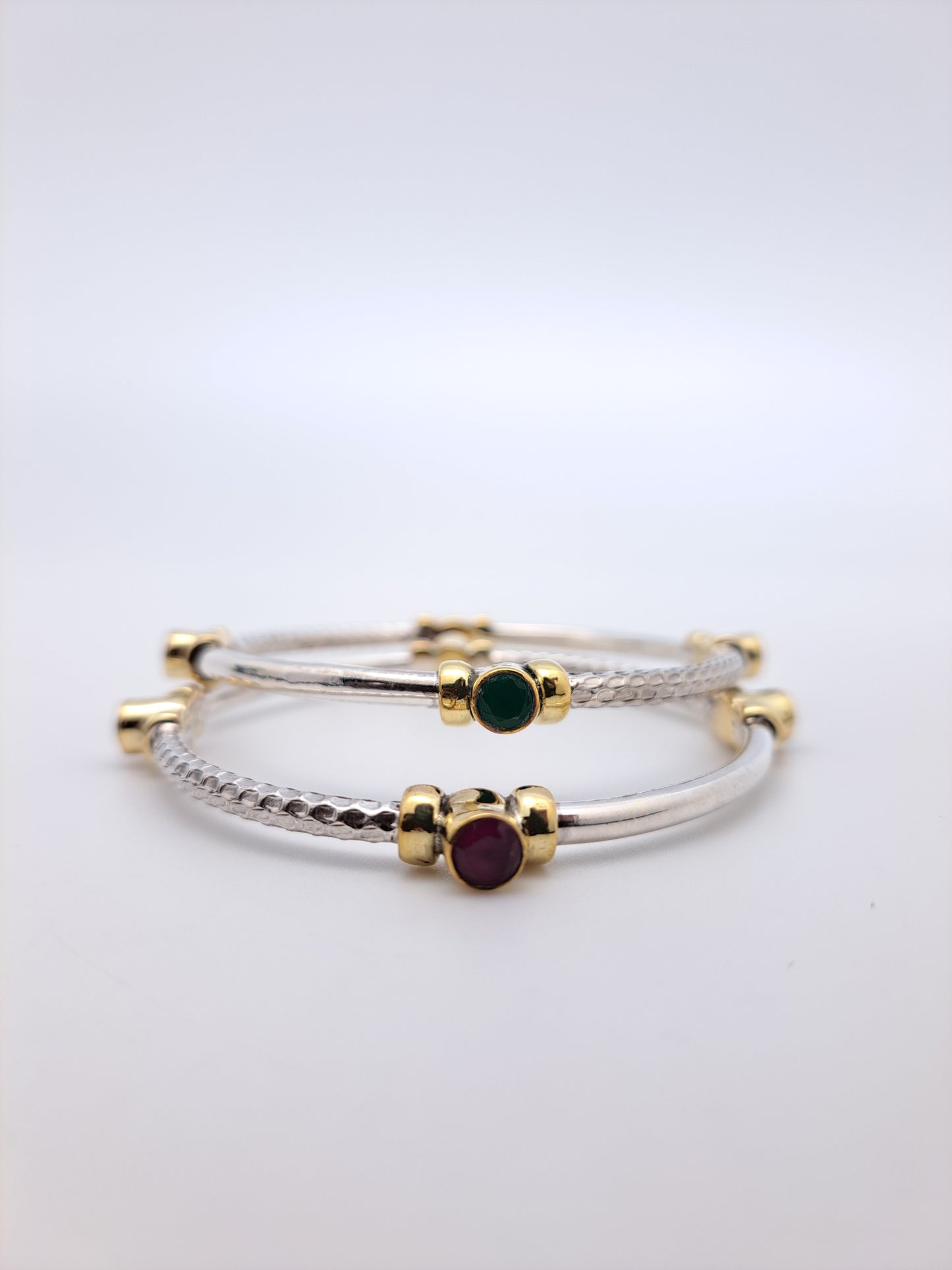2 in 1 Red & Green Stone Kada