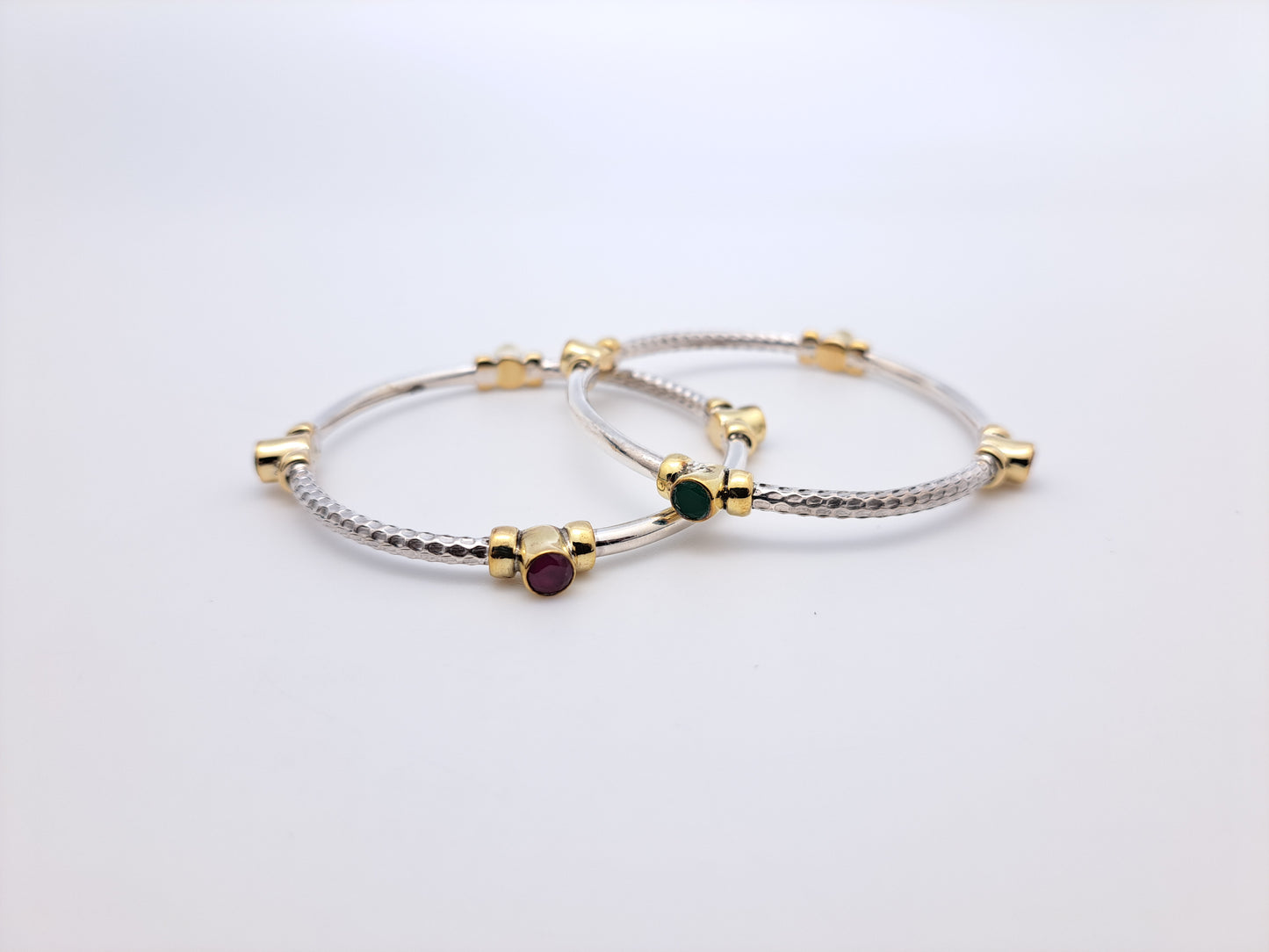 2 in 1 Red & Green Stone Kada