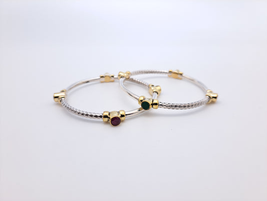 2 in 1 Red & Green Stone Kada