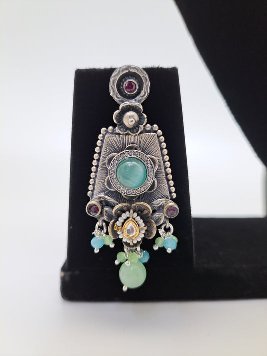 Party Wear Necklace adorned with colorful stones