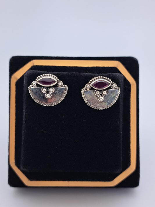 Eye shaped Ruby Stud