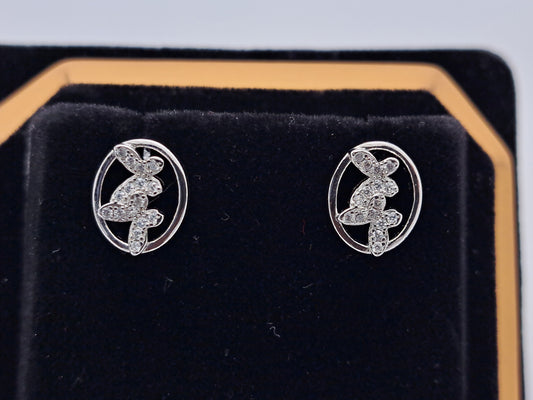 White ZR Twin Butterflies stud