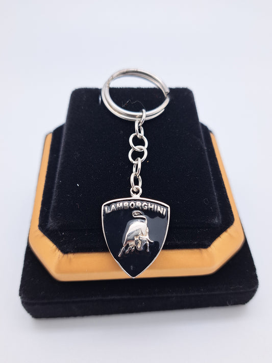Lamborghini Enamel Silver Keychain