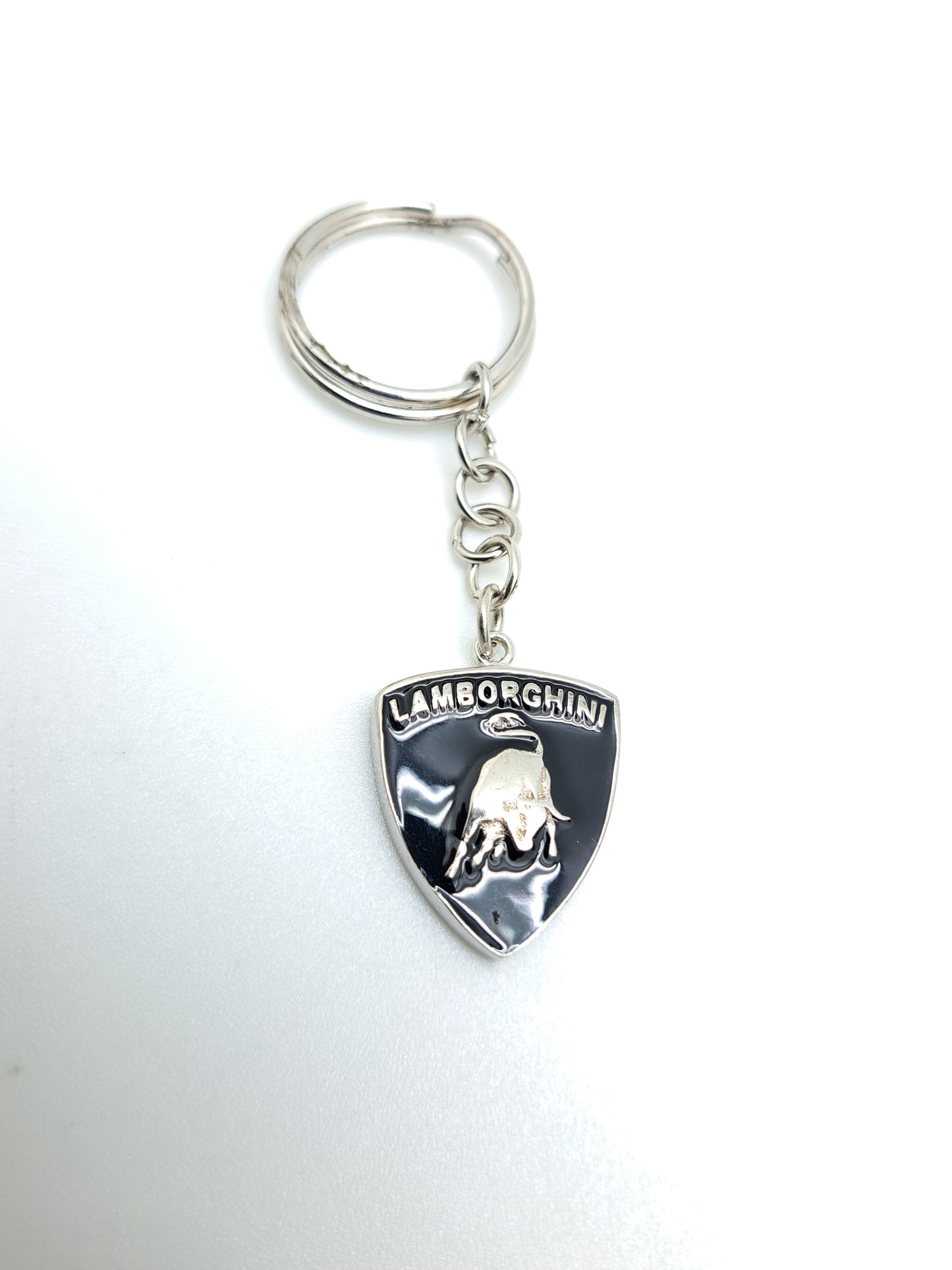 Lamborghini Enamel Silver Keychain