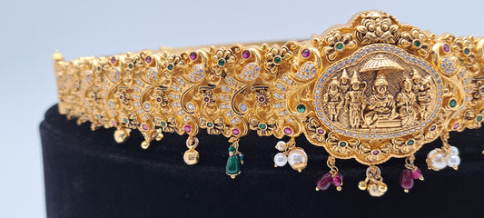 Gold Plated Ramar Pattabishekam CZ Odiyanam (Price on Request)