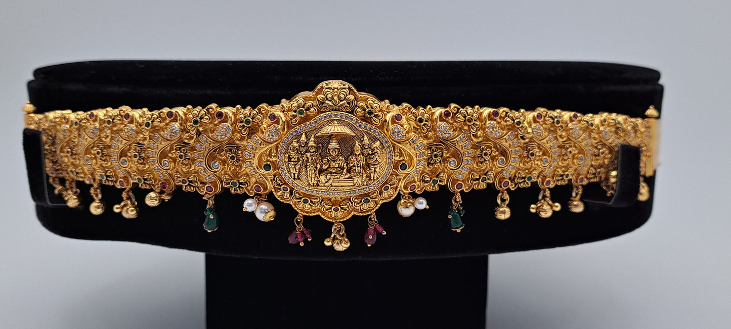 Gold Plated Ramar Pattabishekam CZ Odiyanam (Price on Request)
