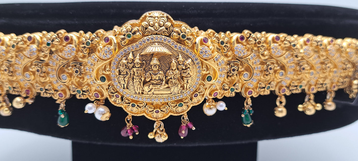 Gold Plated Ramar Pattabishekam CZ Odiyanam (Price on Request)